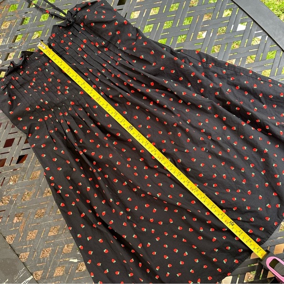Madewell 0 spaghetti strap strawberry dress scalloped hem cotton summer date - Picture 4 of 7